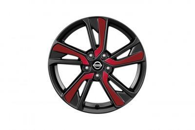 Nissan Juke Red (NAH) Laminate Alloy Wheel Inserts from chassis #147869