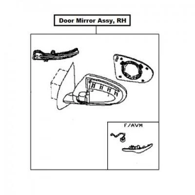 Nissan Qashqai (J11E) Door Mirror Assembly, RH